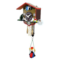 Swiss House Mechanical Chalet Clock With Swinging Doll 10cm By TRENKLE image