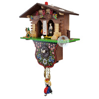 Swiss Weather House Battery Chalet Clock With Swinging Doll 21.5cm By TRENKLE image
