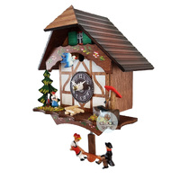 Tudor House Battery Chalet Clock With Seesaw 15cm By TRENKLE image