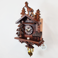 Forest Cabin & Deer Battery Carved Kuckulino 20cm By TRENKLE image