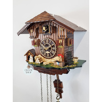 Black Forest Battery Chalet Cuckoo Clock With Dog & Kennel 22cm By TRENKLE image