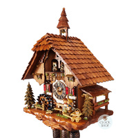 Sweethearts 8 Day Mechanical Chalet Cuckoo Clock With Dancers 48cm By HÖNES image