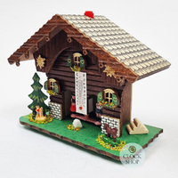 13cm Chalet Weather House with Cow By TRENKLE image