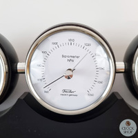 29cm Black Weather Station With Thermometer Barometer & Hygrometer By FISCHER  image