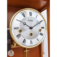 65cm Cherry 8 Day Mechanical Chiming Wall Clock With Piano Finish & Draw By AMS image