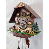 Deer & Dancers Battery Chalet Cuckoo Clock 29cm By TRENKLE image