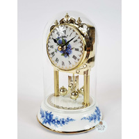 16cm White & Gold Porcelain Anniversary Clock With Decorative Dial By HALLER image