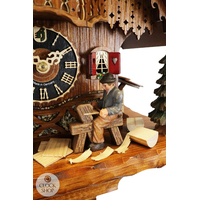 Shingle Cutter & Water Wheel 1 Day Mechanical Chalet Cuckoo Clock With Dancers 36cm By HÖNES image