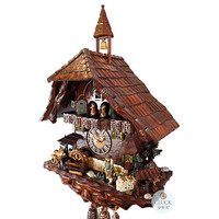 Hunter & Water Wheel 8 Day Mechanical Chalet Cuckoo Clock With Dancers 62cm By HÖNES image