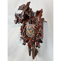 5 Leaf & Bird 1 Day Mechanical Carved Cuckoo Clock 28cm By HÖNES image