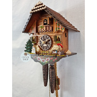 Dog & Water Trough 1 Day Mechanical Chalet Cuckoo Clock 22cm By TRENKLE image