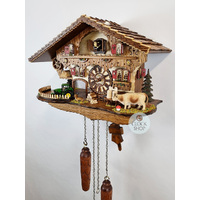 Cow & Tractor Battery Chalet Cuckoo Clock 28cm By TRENKLE image