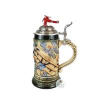 Red Baron Beer Stein With Fighter Plane Lid 0.5L By KING image