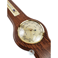 77cm Walnut Traditional Weather Station With Barometer Thermometer Hygrometer & Quartz Clock By FISCHER  image