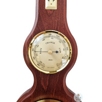 77cm Mahogany Traditional Weather Station With Barometer Thermometer Hygrometer & Quartz Clock By FISCHER image
