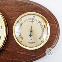 31cm Walnut Weather Station With Barometer, Thermometer & Hygrometer By FISCHER image