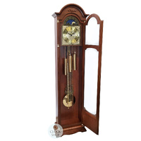 195cm Walnut Grandfather Clock With Westminster Chime & Gold Accents By AMS image