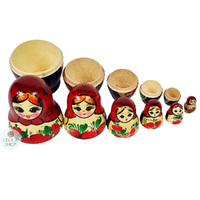 Kirov Russian Dolls- Red Scarf & Purple Dress 12cm (Set Of 6) image