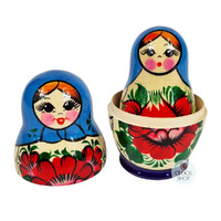 Kirov Russian Dolls- Blue Scarf & Purple Dress 12cm (Set Of 6) image
