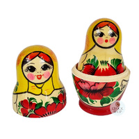 Kirov Russian Dolls- Yellow Scarf & Red Dress 12cm (Set Of 6) image