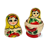 Kirov Russian Dolls- Yellow Scarf & Red Dress 10cm (Set Of 5) image