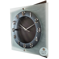 31cm Grey & Silver Silent Square Wall Clock By AMS image