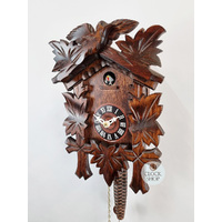 5 Leaf & Bird 1/4 Hour 1 Day Mechanical Carved Cuckoo Clock 25cm By TRENKLE image