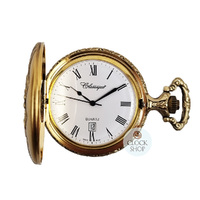 4.8cm Couple On Motorbike Gold Plated Pocket Watch By CLASSIQUE (Roman) image