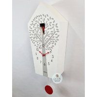 White Modern Battery Cuckoo Clock 39cm By AMS image