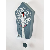 Grey & White Modern Battery Cuckoo Clock 39cm By AMS image