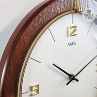 29cm Walnut Round Wall Clock By AMS image