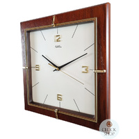 29cm Walnut Square Wall Clock By AMS image