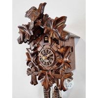 5 Leaf & Bird 1 Day Mechanical Carved Cuckoo Clock 20cm By TRENKLE image