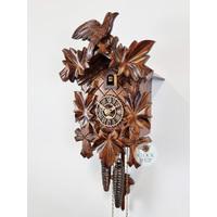 5 Leaf & Bird 1 Day Mechanical Carved Cuckoo Clock 28cm By TRENKLE image
