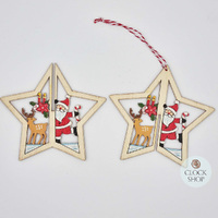 11cm Wooden 3D Star Hanging Decoration- Assorted Designs image