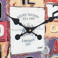 40cm Kensington Station Square Glass Wall Clock By AMS  image