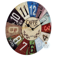 35cm Multi Coloured Caffe Round Wall Clock By AMS image