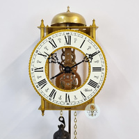 62cm Brass Mechanical Skeleton Wall Clock With Bell Strike By HERMLE image