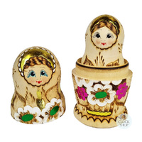 Woodburn Russian Dolls- Pink & Green Floral 17cm (Set Of 5) image