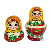 Kirov Russian Dolls- Yellow Scarf & Red Dress 15cm (Set Of 7) image