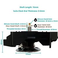 Euroshaft Dual Chime Pendulum Step Clock Movement By SEIKO (16mm Shaft) image