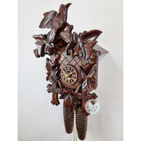 5 Leaf & Bird 8 Day Mechanical Carved Cuckoo Clock 35cm By TRENKLE image