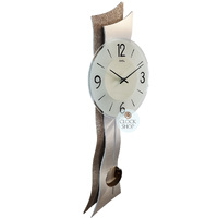 70cm Silver & Grey Pendulum Wall Clock With Round Dial By AMS image