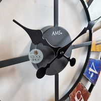 50cm Multi Coloured Round Metal Wall Clock By AMS image