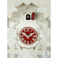 5 Leaf & Deer White & Red 8 Day Mechanical Carved Cuckoo Clock 38cm By HÖNES image