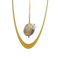 50cm Gold Oblong Pendulum Wall Clock By AMS image