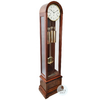 193cm Walnut Contemporary Longcase Clock With Westminster Chime By HERMLE image
