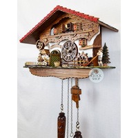 Beer House Battery Chalet Cuckoo Clock 26cm With Alphorn By TRENKLE image