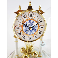 23cm White & Gold Porcelain Anniversary Clock With Blue Decorative Detail By HALLER image