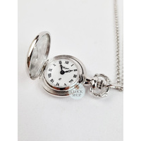 23mm Rhodium Womens Pendant Watch With Zig Zag Pattern By CLASSIQUE (Roman) image